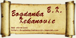Bogdanka Kekanović vizit kartica